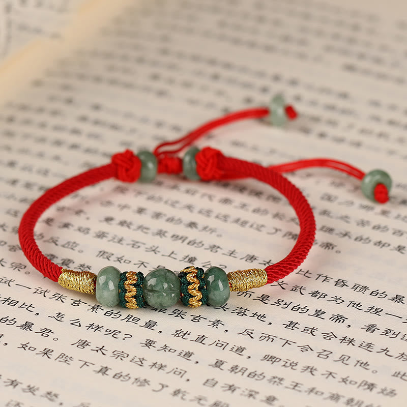 KarmaRipple's Jade Abacus Bead Prosperity Red String Rope Bracelet p15