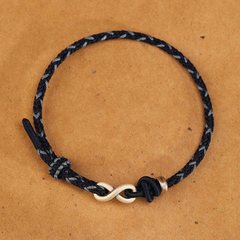 KarmaRipple's Handmade 999 Sterling Silver Endless Weave Infinity Symbol Luck?Rope Bracelet p25