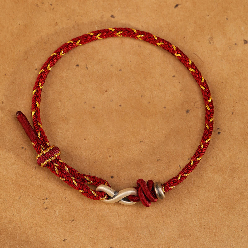 KarmaRipple's Handmade 999 Sterling Silver Endless Weave Infinity Symbol Luck?Rope Bracelet p23