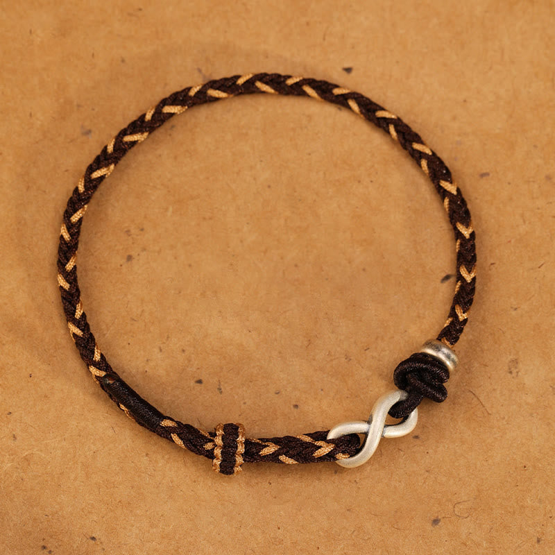 KarmaRipple's Handmade 999 Sterling Silver Endless Weave Infinity Symbol Luck?Rope Bracelet p28
