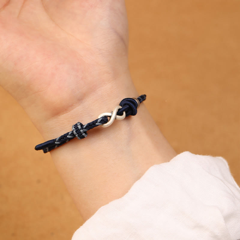 KarmaRipple's Handmade 999 Sterling Silver Endless Weave Infinity Symbol Luck?Rope Bracelet p14