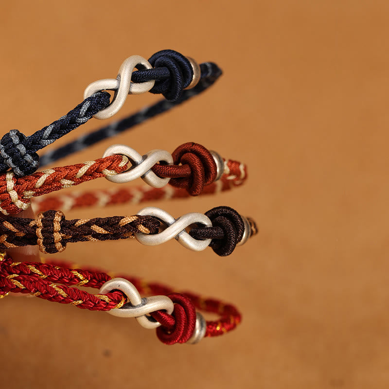 KarmaRipple's Handmade 999 Sterling Silver Endless Weave Infinity Symbol Luck?Rope Bracelet p6