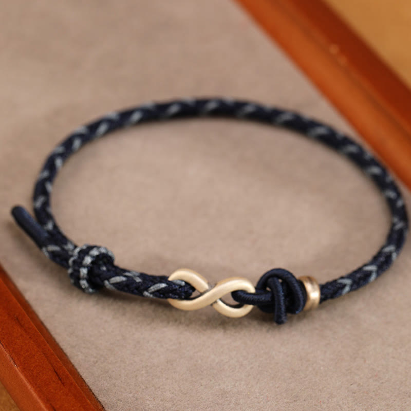 KarmaRipple's Handmade 999 Sterling Silver Endless Weave Infinity Symbol Luck?Rope Bracelet p11