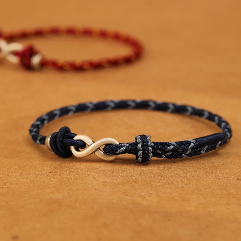 KarmaRipple's Handmade 999 Sterling Silver Endless Weave Infinity Symbol Luck?Rope Bracelet p13