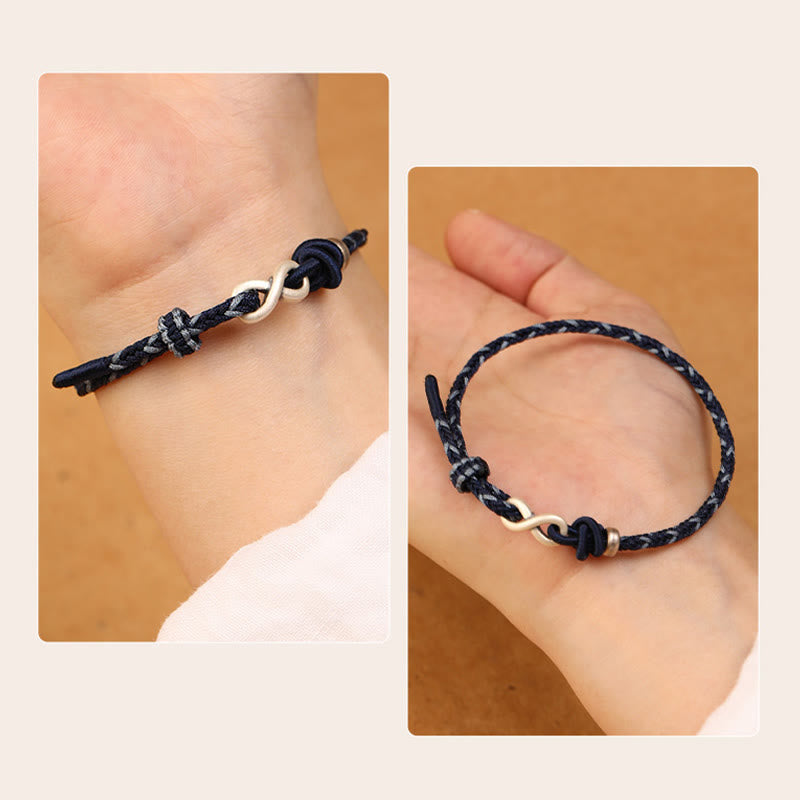 KarmaRipple's Handmade 999 Sterling Silver Endless Weave Infinity Symbol Luck?Rope Bracelet p16
