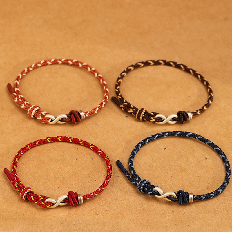 KarmaRipple's Handmade 999 Sterling Silver Endless Weave Infinity Symbol Luck?Rope Bracelet p5