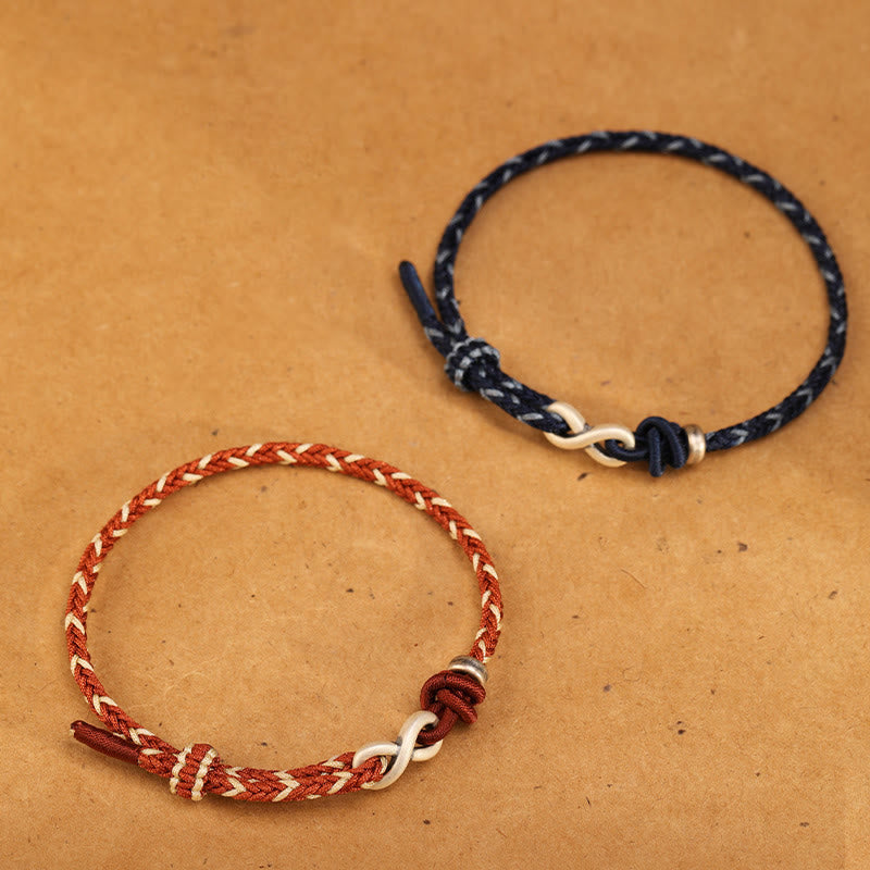 KarmaRipple's Handmade 999 Sterling Silver Endless Weave Infinity Symbol Luck?Rope Bracelet p7