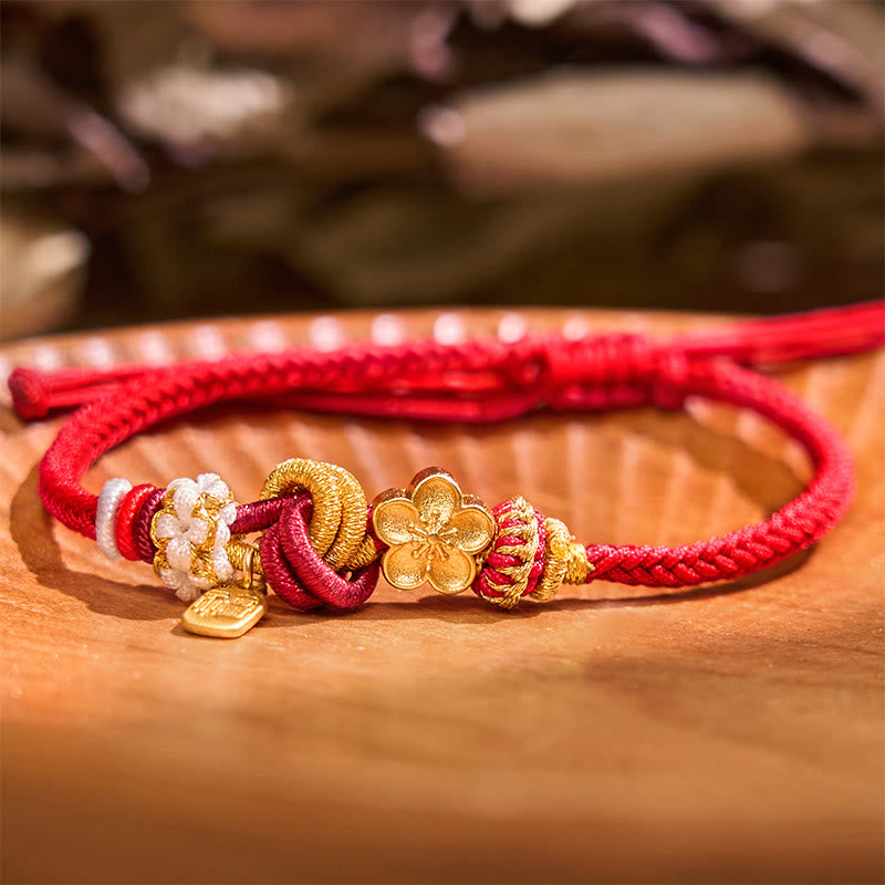 KarmaRipple's Peach Blossom Happiness Talisman Fortune Red String Bracelet p3
