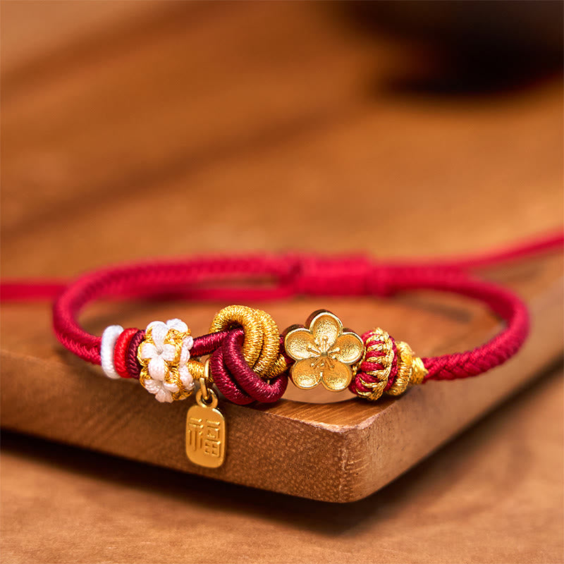 KarmaRipple's Peach Blossom Happiness Talisman Fortune Red String Bracelet p2