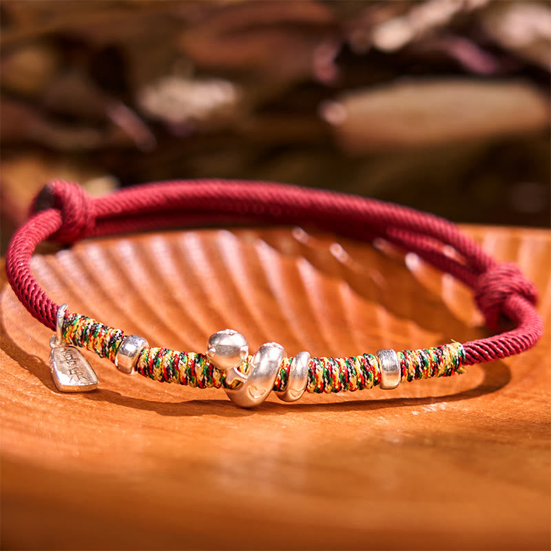 KarmaRipple's 999 Sterling Silver Year Of Snake Red String Happiness Protection Woven Bracelet p4