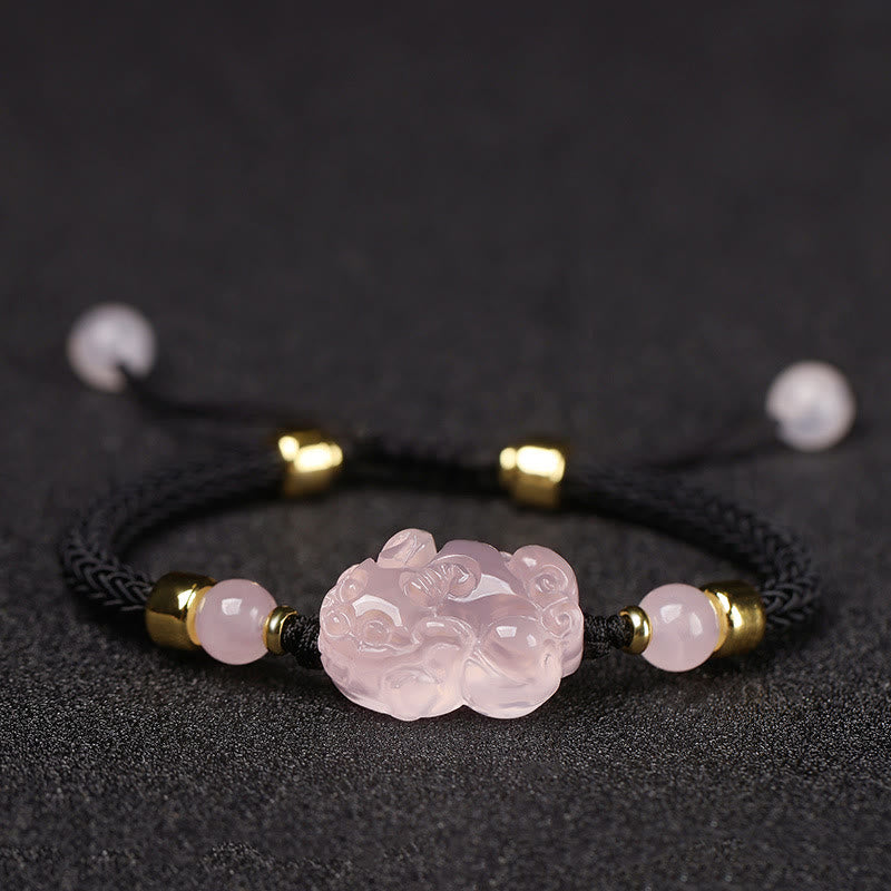 KarmaRipple's PiXiu Pink Gemstone Wealth String Woven Bracelet p19