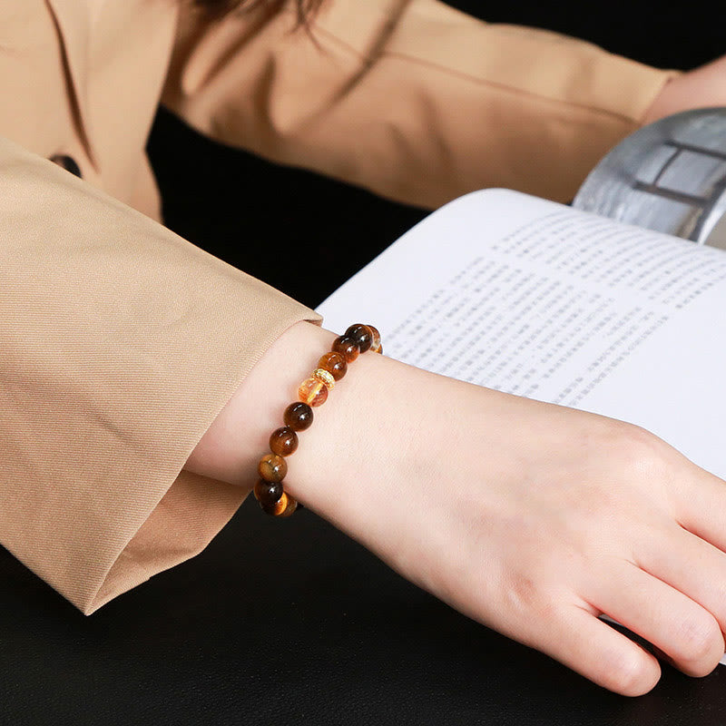 KarmaRipple's Authentic Tiger Eye Citrine Beadwork Strength Bracelet p5