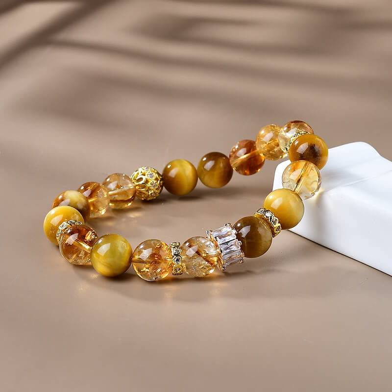 KarmaRipple's Authentic Tiger Eye Citrine Beadwork Strength Courage Bracelet p2