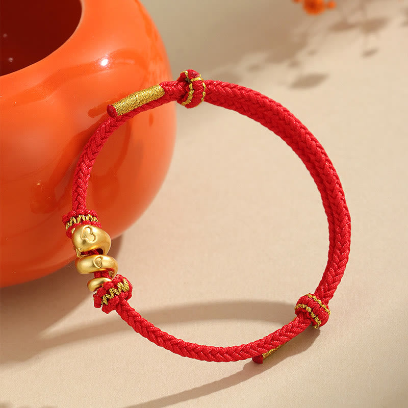 KarmaRipple's Handmade 999 Sterling Silver Golden Year Of Snake Red String Protection Woven Bracelet p12