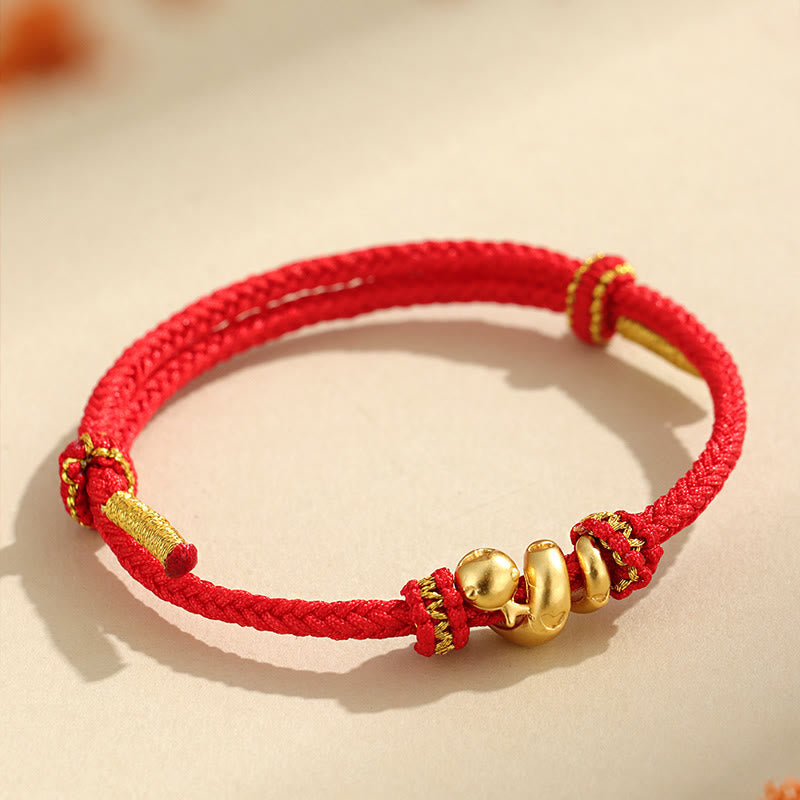 KarmaRipple's Handmade 999 Sterling Silver Golden Year Of Snake Red String Protection Woven Bracelet p13