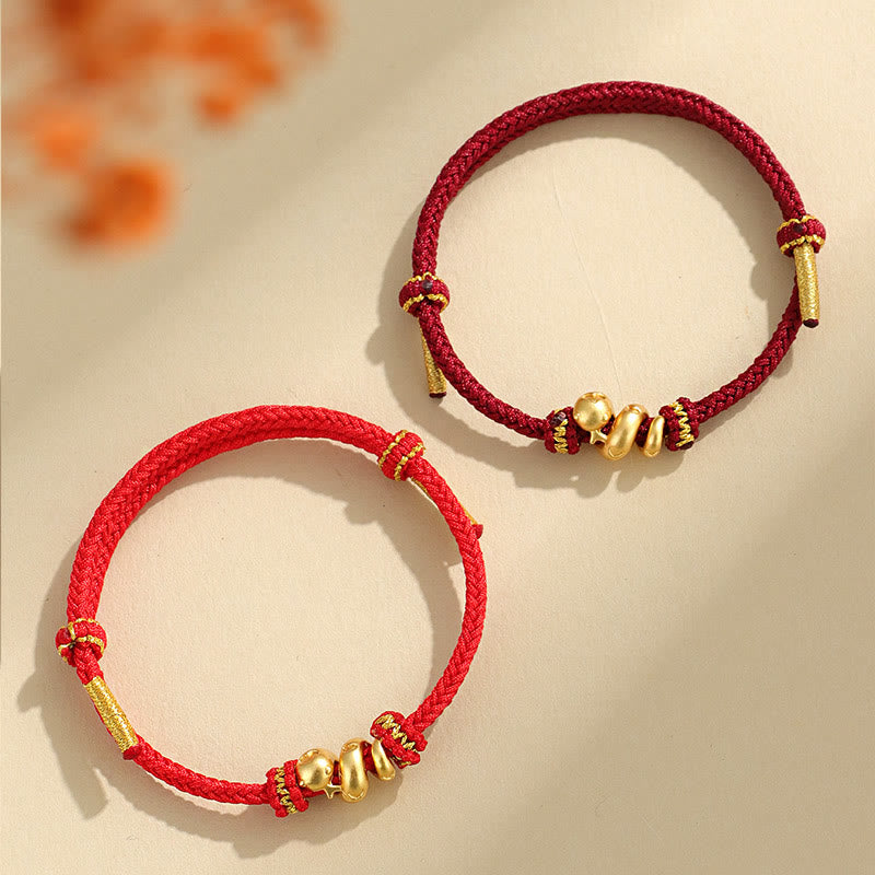KarmaRipple's Handmade 999 Sterling Silver Golden Year Of Snake Red String Protection Woven Bracelet p4