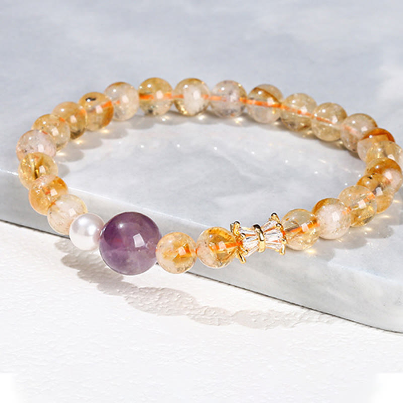 KarmaRipple's Authentic Citrine Amethyst Prosperity Bracelet p12