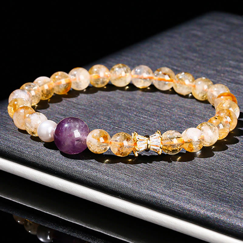 KarmaRipple's Authentic Citrine Amethyst Prosperity Bracelet p13