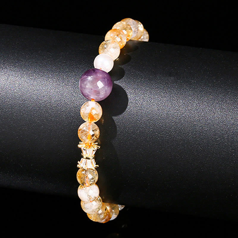 KarmaRipple's Authentic Citrine Amethyst Prosperity Bracelet p4