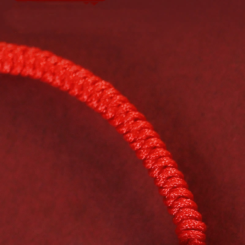 KarmaRipple's Handmade Red Agate Chinese Zodiac Red String Woven Protection Bracelet p27