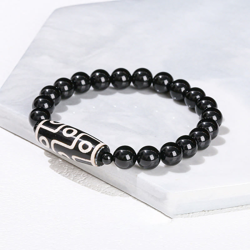 KarmaRipple's Tibetan Nine-eye Dzi Bead Authentic Sandalwood Ivory Cat's Eye Agate Power Protection Bracelet p5