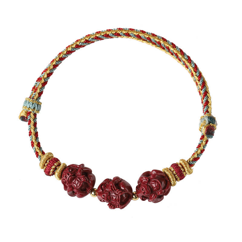 KarmaRipple's Handmade Red String Cinnabar Chinese Zodiac Woven Blessing Bracelet p21