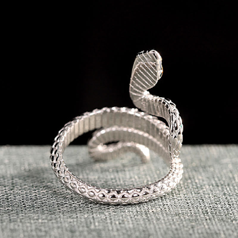 KarmaRipple's 925 Sterling Silver Year Of The Snake Adjustable Blessing Ring p5