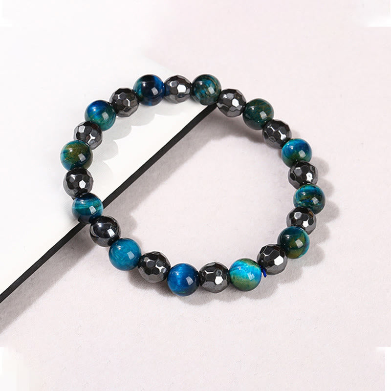 KarmaRipple's 2Pcs Hematite Tiger Eye Blue Tiger Eye Powerful Bracelet Set p17