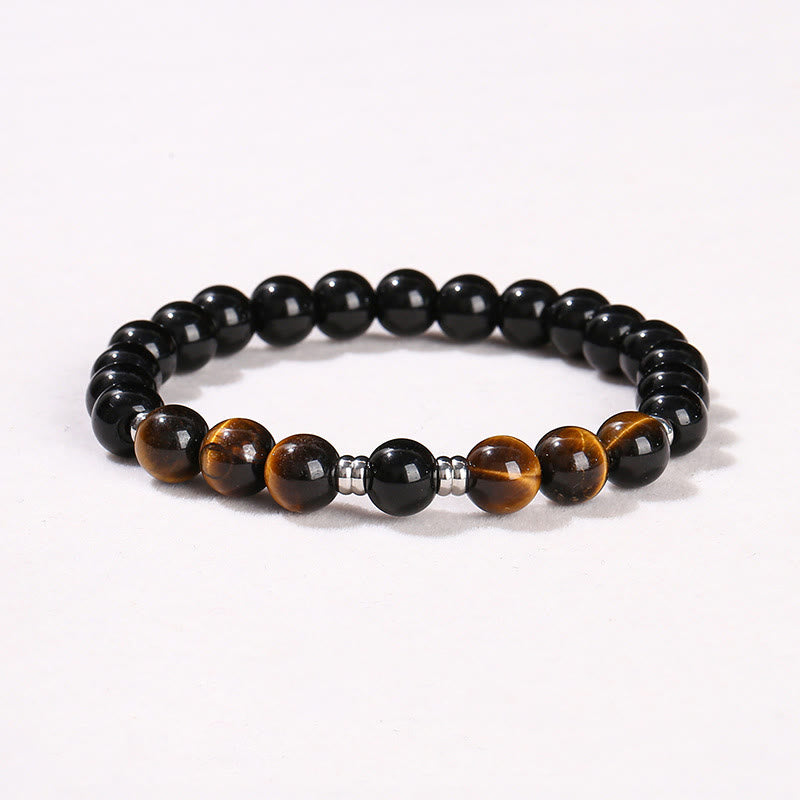 KarmaRipple's 2Pcs Hematite Tiger Eye Blue Tiger Eye Powerful Bracelet Set p20