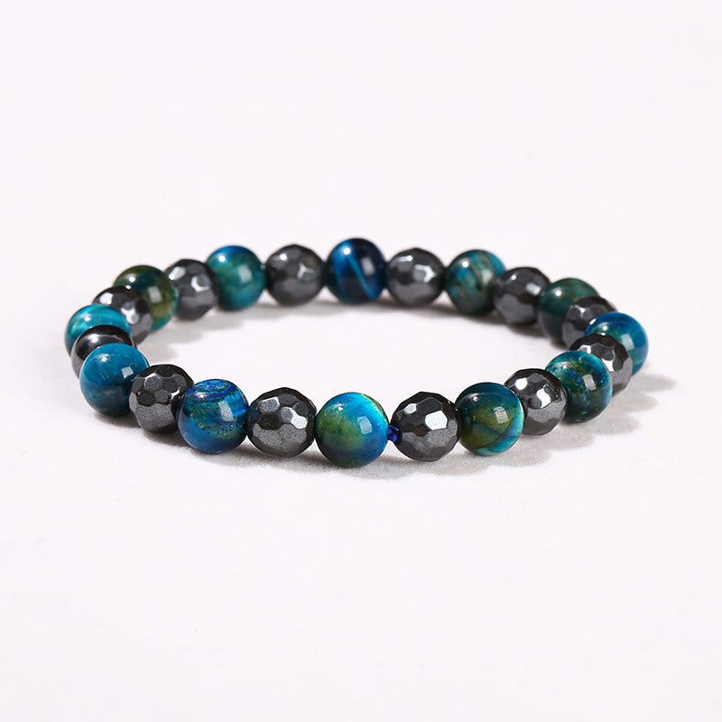 KarmaRipple's 2Pcs Hematite Tiger Eye Blue Tiger Eye Powerful Bracelet Set p13