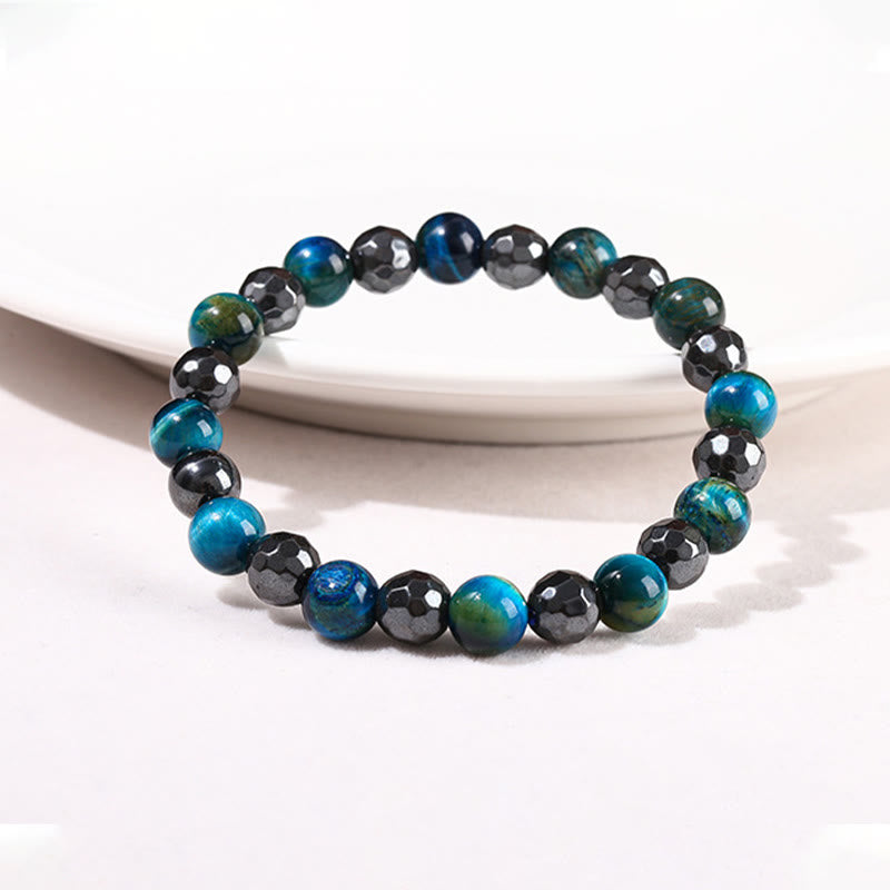 KarmaRipple's 2Pcs Hematite Tiger Eye Blue Tiger Eye Powerful Bracelet Set p14
