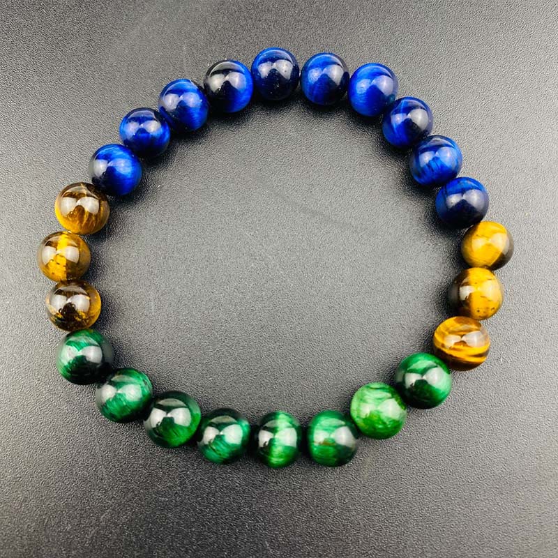 KarmaRipple's Blue Tiger Eye Green Tiger Eye Tiger Eye Balance Bracelet p5