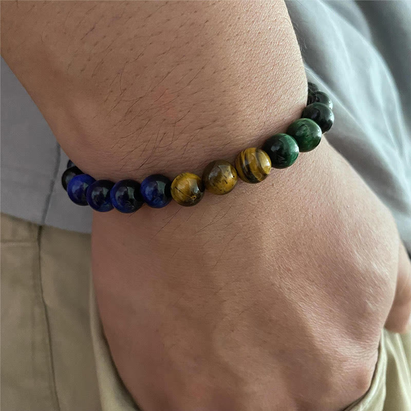 KarmaRipple's Blue Tiger Eye Green Tiger Eye Tiger Eye Balance Bracelet p6