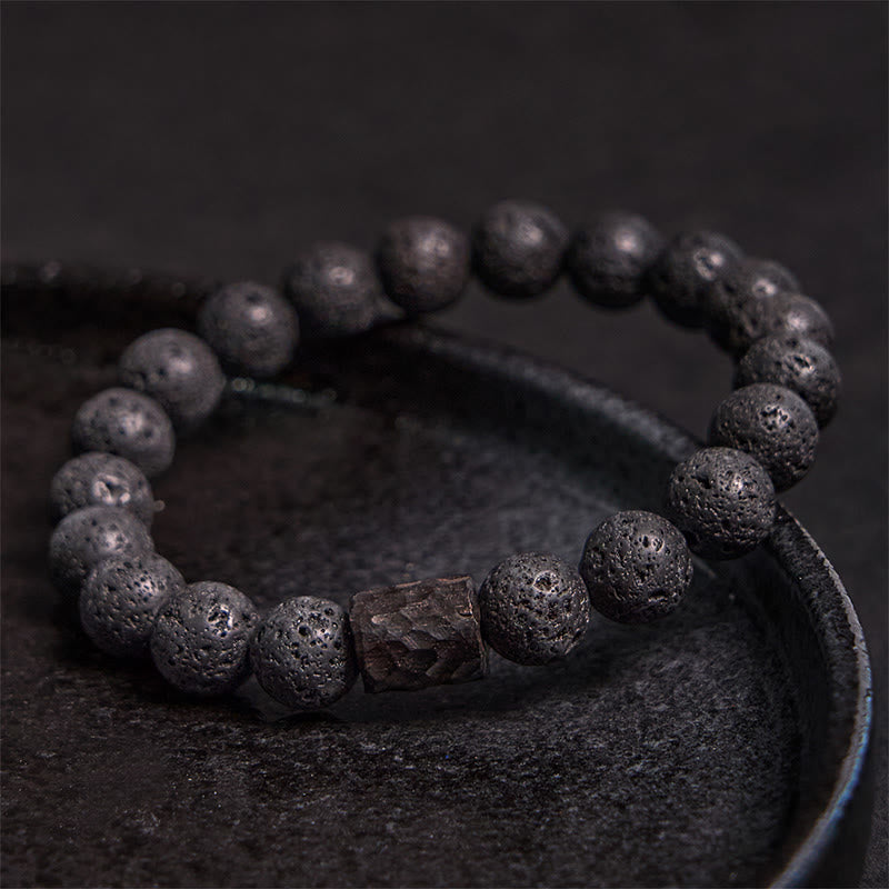KarmaRipple's Lava Rock Ebony Wood Tiger Eye Balancing Bracelet p3