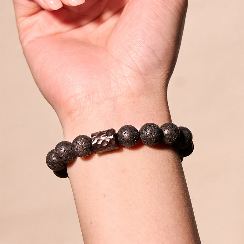 KarmaRipple's Lava Rock Ebony Wood Tiger Eye Balancing Bracelet p6