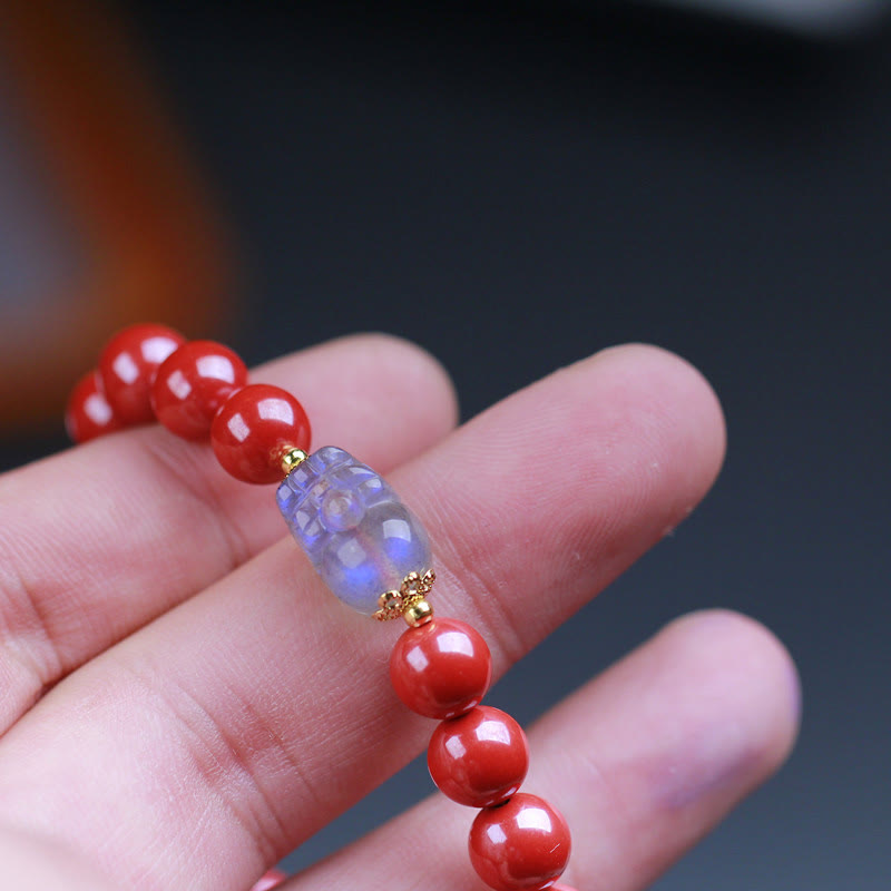 KarmaRipple's Cinnabar Moonstone PiXiu Blessing Bracelet p6