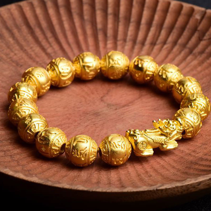 KarmaRipple's PiXiu Om Mani Padme Hum Carved Wealth Bracelet p4