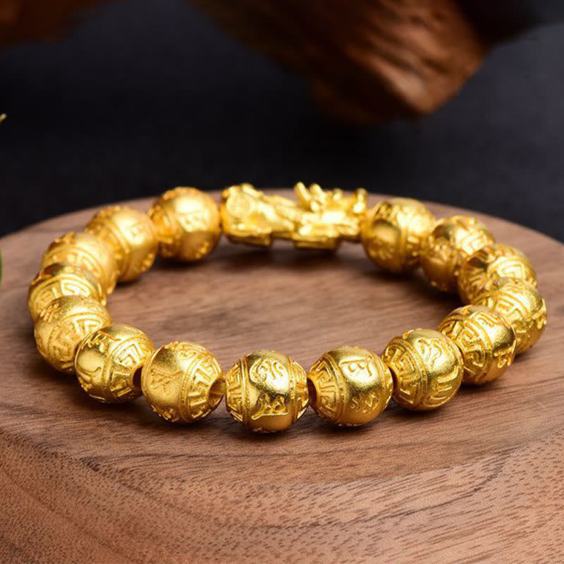 KarmaRipple's PiXiu Om Mani Padme Hum Carved Wealth Bracelet p5
