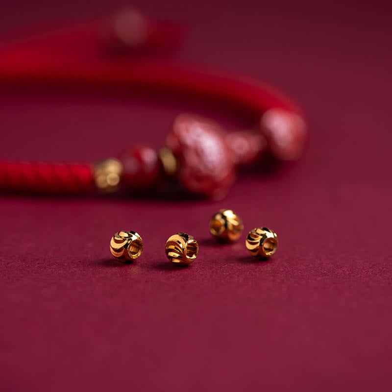KarmaRipple's Handmade Cinnabar Ruyi Handle Fu Character PiXiu Blessing Red String Woven Bracelet p12