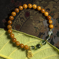 Bracelet de confiance en quartz rutile et citrine fantôme verte de KarmaRipple, pierres précieuses Super Seven
