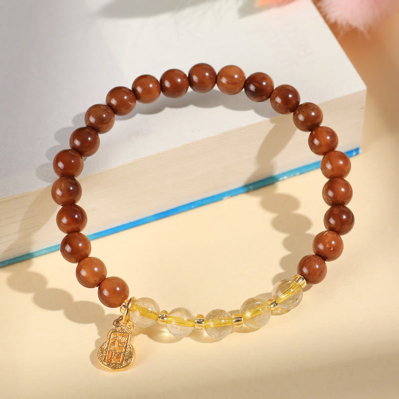 KarmaRipple's Green Phantom Citrine Rutilated Quartz Super Seven Gemstone Confidence Bracelet p21