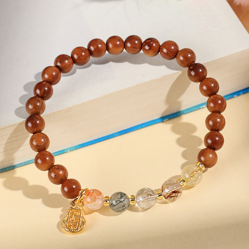 KarmaRipple's Green Phantom Citrine Rutilated Quartz Super Seven Gemstone Confidence Bracelet p4