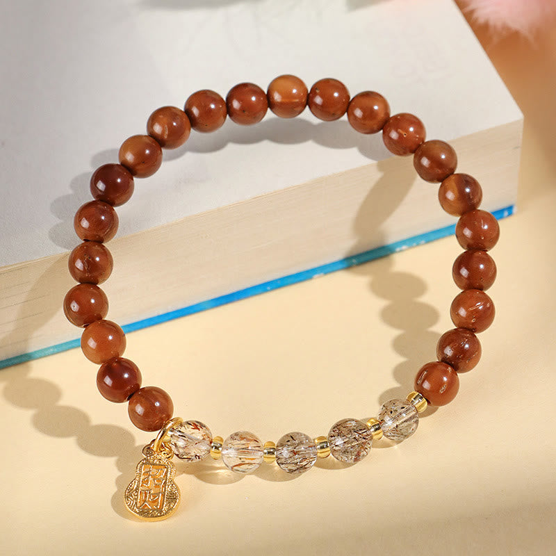 KarmaRipple's Green Phantom Citrine Rutilated Quartz Super Seven Gemstone Confidence Bracelet p5