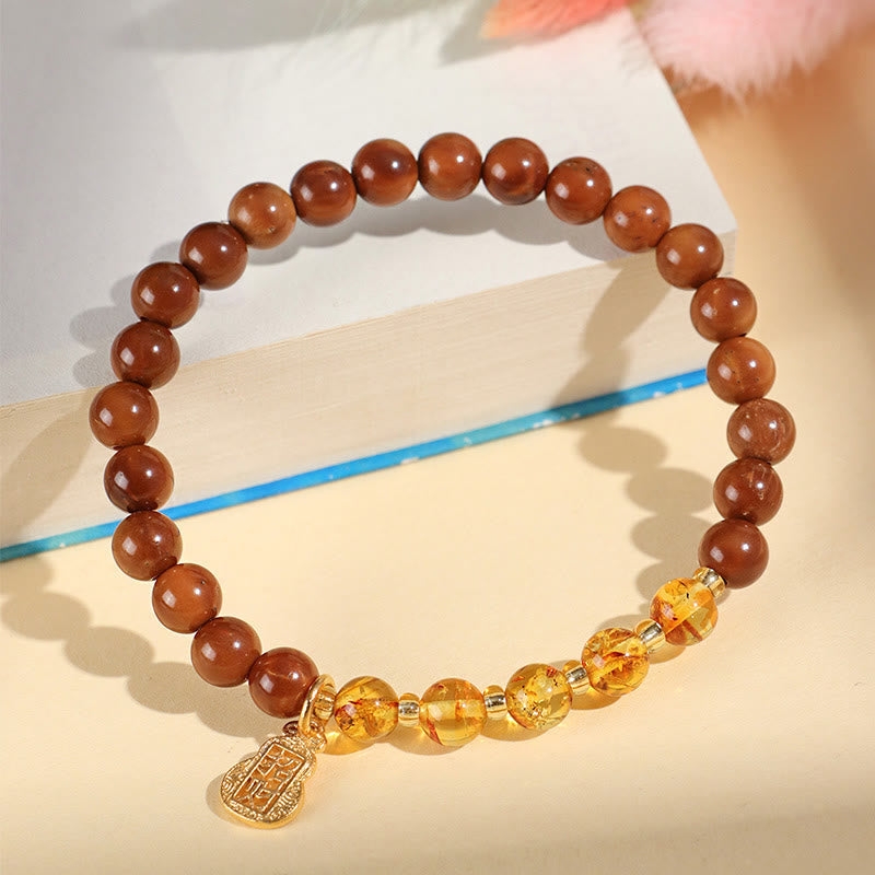 KarmaRipple's Green Phantom Citrine Rutilated Quartz Super Seven Gemstone Confidence Bracelet p25