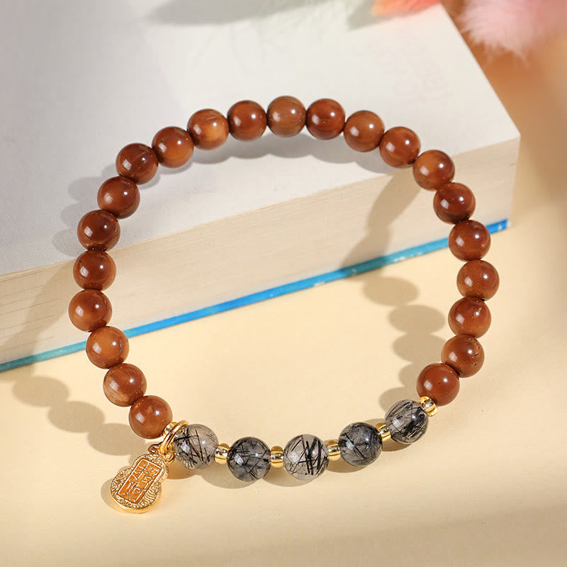 KarmaRipple's Green Phantom Citrine Rutilated Quartz Super Seven Gemstone Confidence Bracelet p26