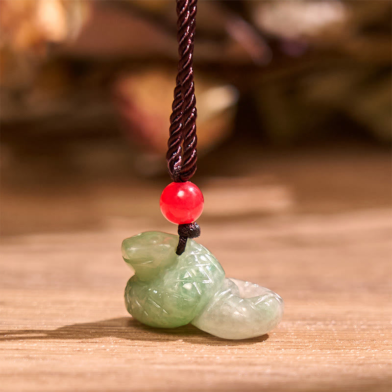 KarmaRipple's Chinese Zodiac Year of the Snake Authentic Jade Fortune Pendant Necklace p3