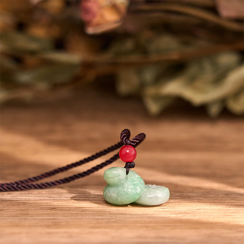 KarmaRipple's Chinese Zodiac Year of the Snake Authentic Jade Fortune Pendant Necklace p4
