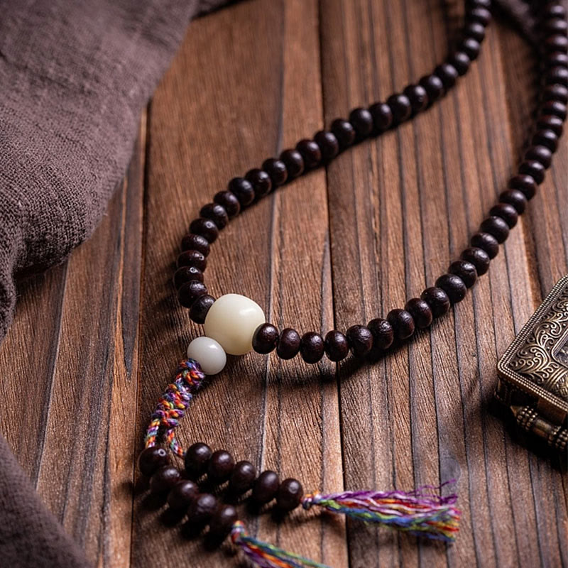 KarmaRipple's 108 Mala Beadwork Bowl Bodhi Seed Colored Rope Peace Bracelet p2