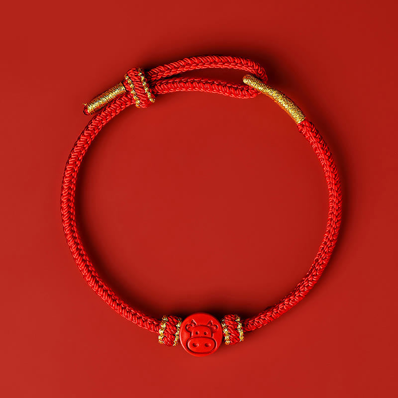 KarmaRipple's Chinese Zodiac Red String Eight Thread Peace Weave Cinnabar Protection Fortune Bracelet p3