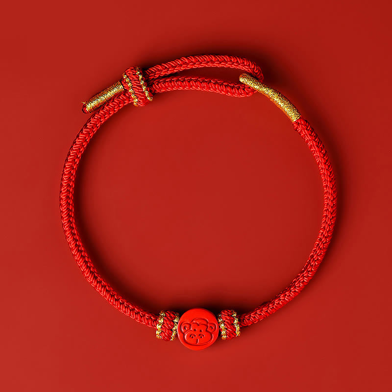 KarmaRipple's Chinese Zodiac Red String Eight Thread Peace Weave Cinnabar Protection Fortune Bracelet p9